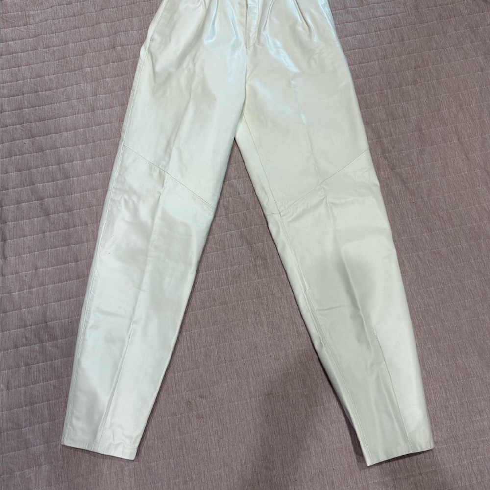 Vintage Wilson’s Suede & Leather Light Cream / White Leather Pants Sz 8